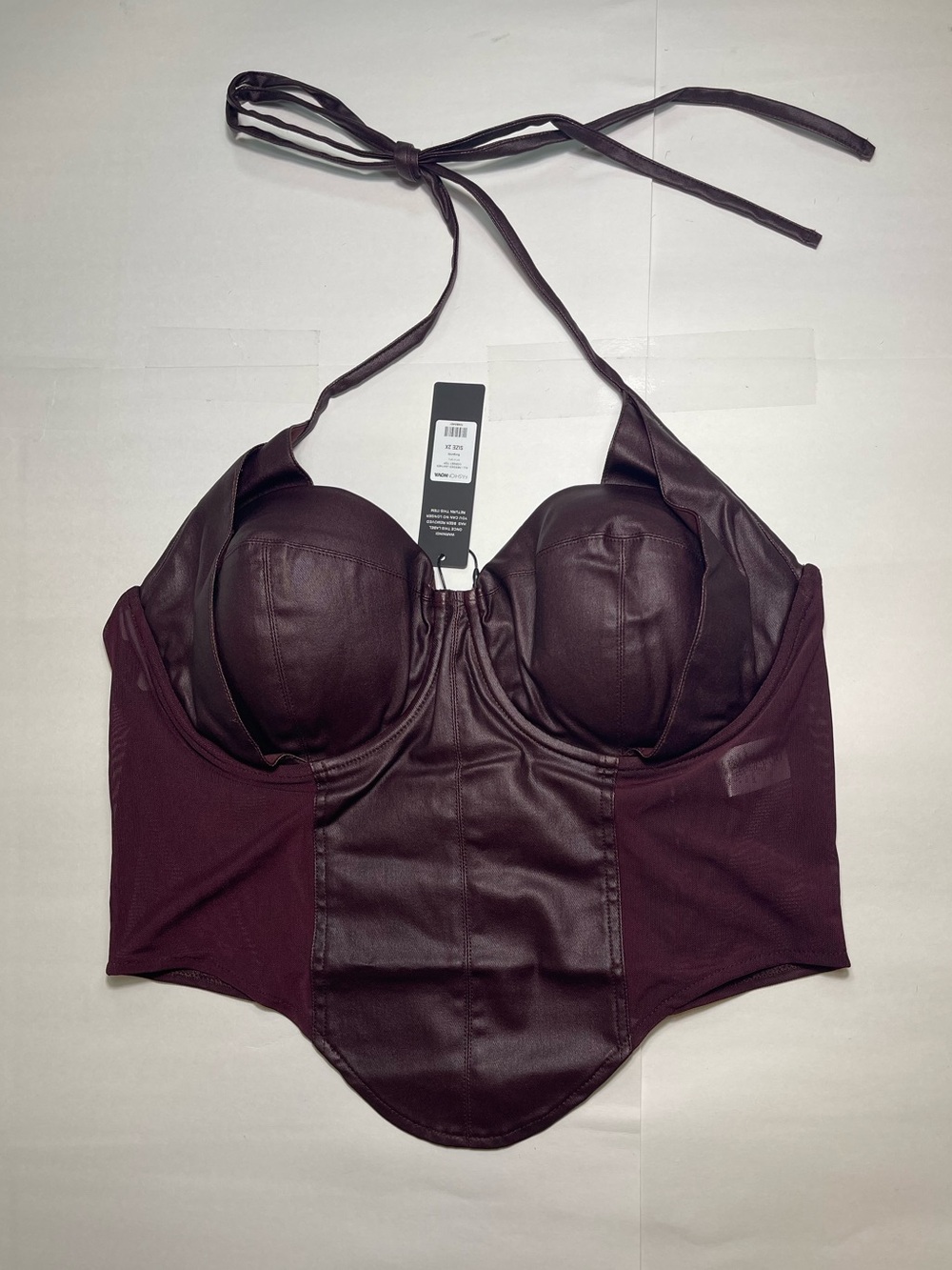 Fashion Nova Women’s Burgundy Halter Longline Bustier Size 2X NWT